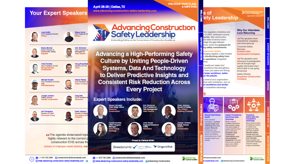Advancing Construction Safety Leadership 2026 brochure image